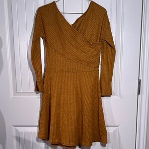 Charlotte Russe Mustard Long Sleeve Dress